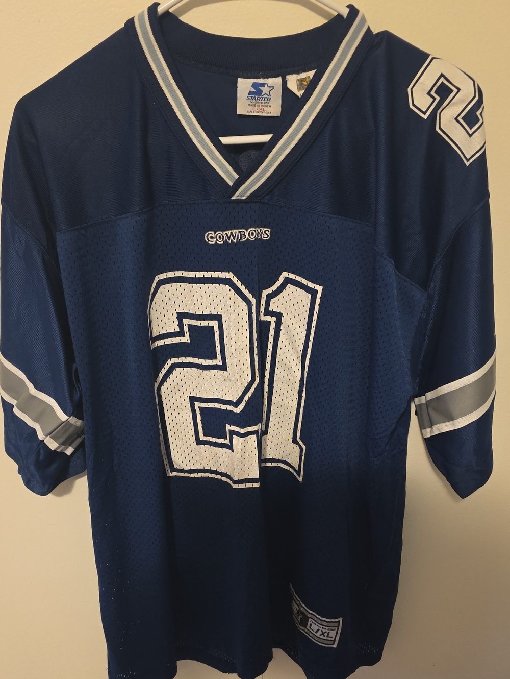 STARTER Cowboys Men's Navy Blue #21 Football Jersey